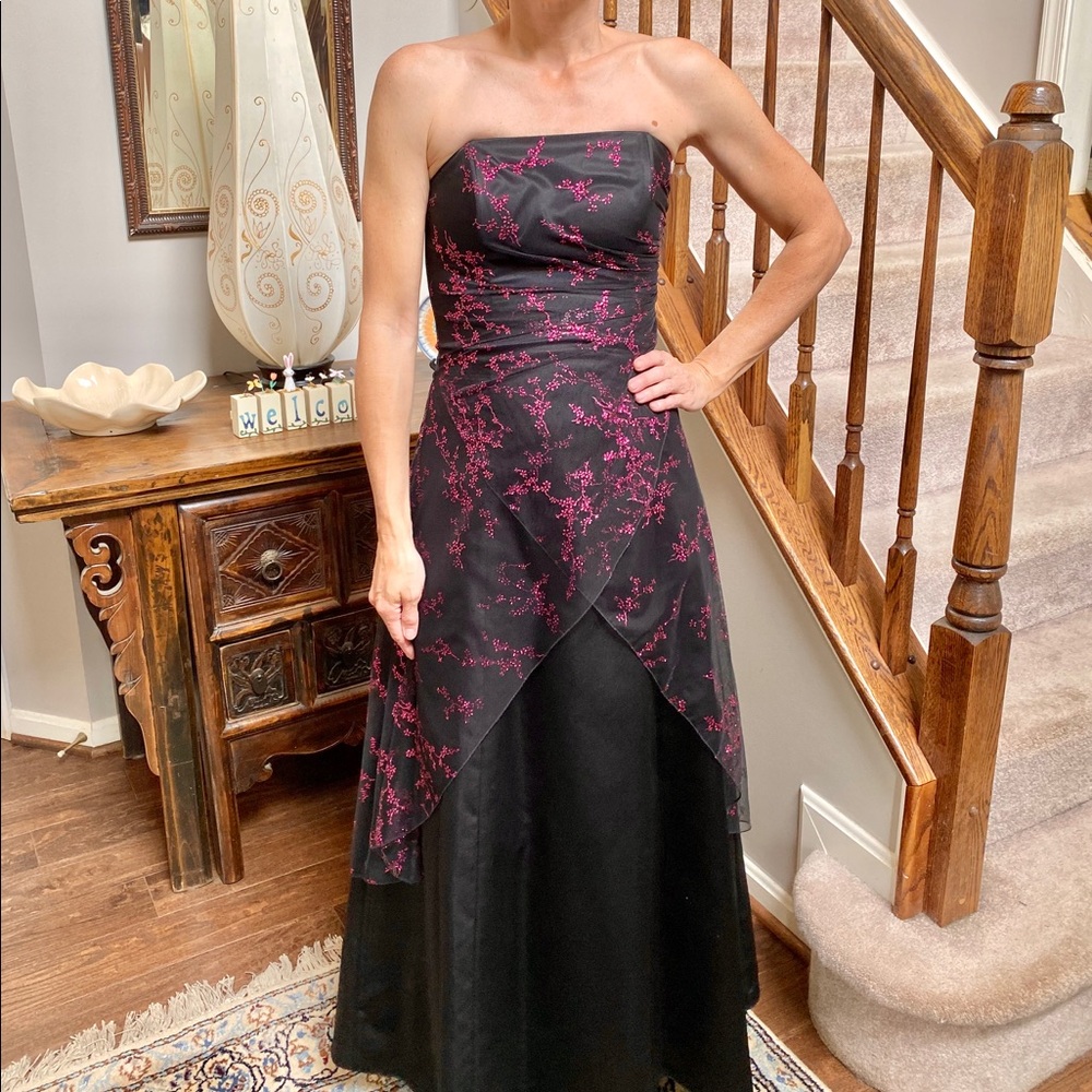 Black Floral Evening Gown